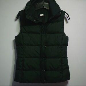 J. Crew Dark Green Puffer Vest